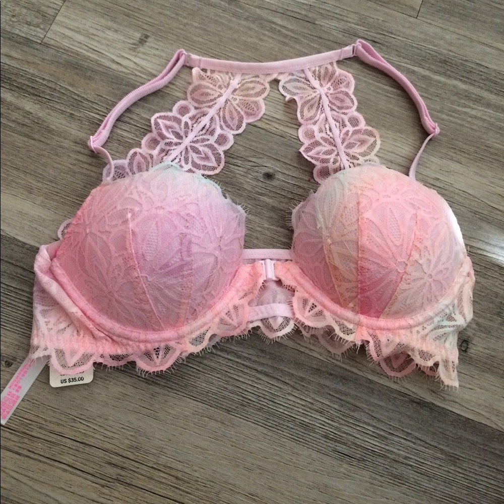 NWT Vs pink lace Bra 34b