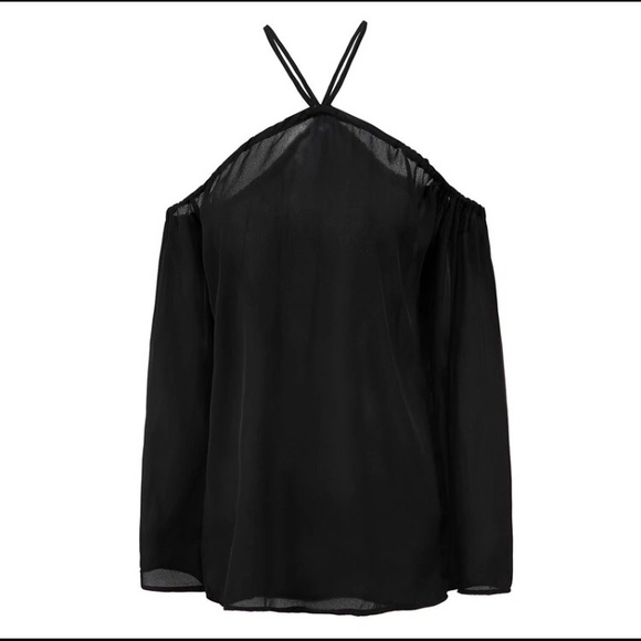 🆕 TINSLEY Chiffon Cold Shoulder Halter Top - Picture 6 of 8