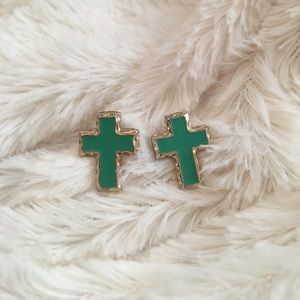 Tiffany& Gold Cross Earrings
