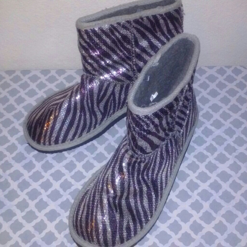 Sequin glitter "Ugg" style boots