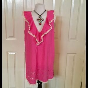 Beautiful pink top / cover-up/tunic by Mud Pie!