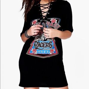 Lace up jersey dress