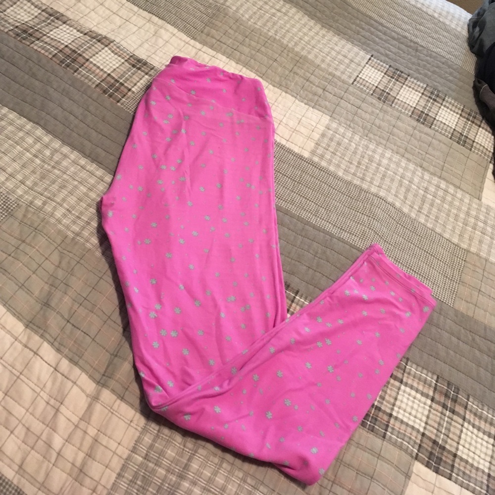 Cute Mini Flower LuLaRoe TC Leggings pink & green