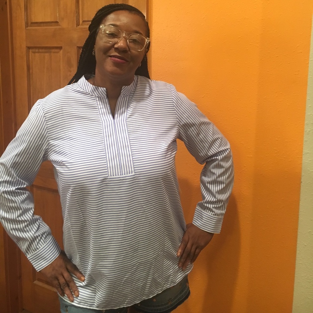 Preston &York  Pinstripe Blouse