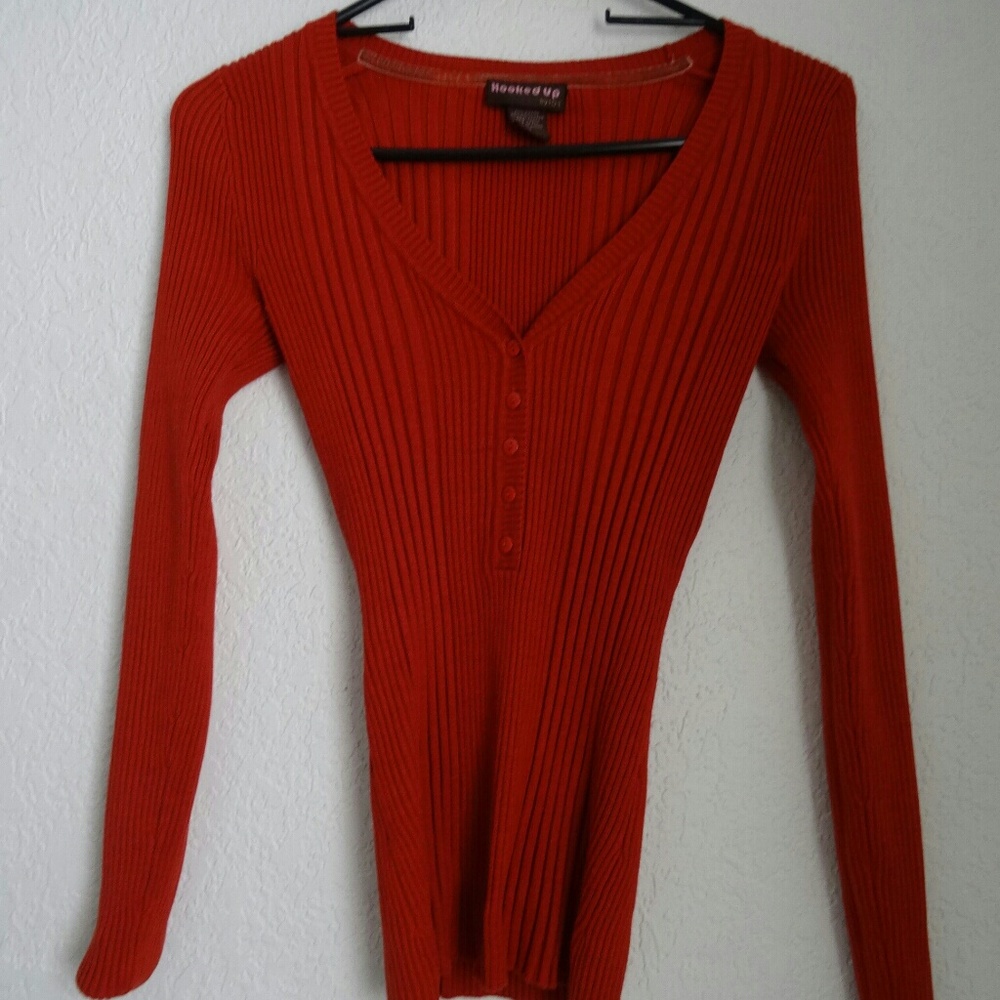 Orange ribbed sweater