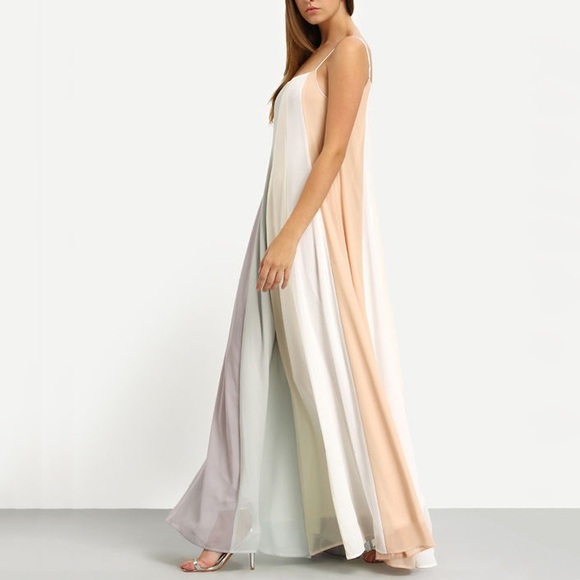 ✨ Pastel Chiffon A Line Cami Maxi Gown - Picture 3 of 5