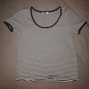 Charlotte Russe navy and white striped top