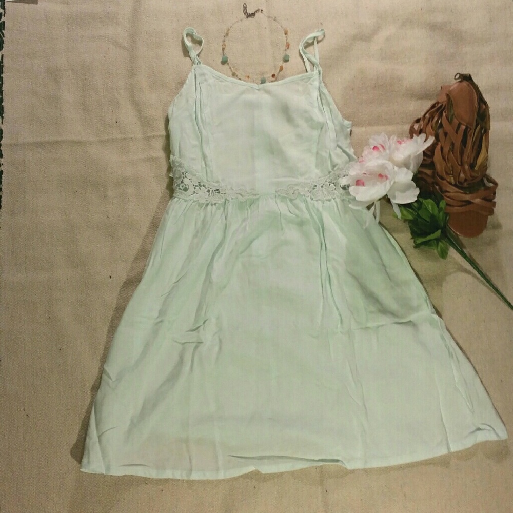 $ SALE NWT Light blue dress w/ lace detail