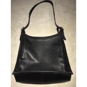 Authentic black leather coach bag