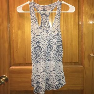 White and blue light tank top
