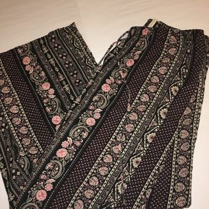 Boho wide leg drawstring pants