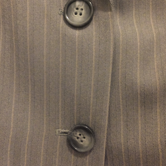 Gray Blazer with Cream and Gray Pinstripes - Picture 5 of 8