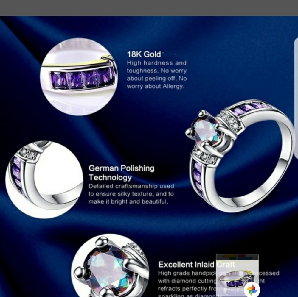 💜 OVAL CUT RING 💜 - Picture 3 of 3