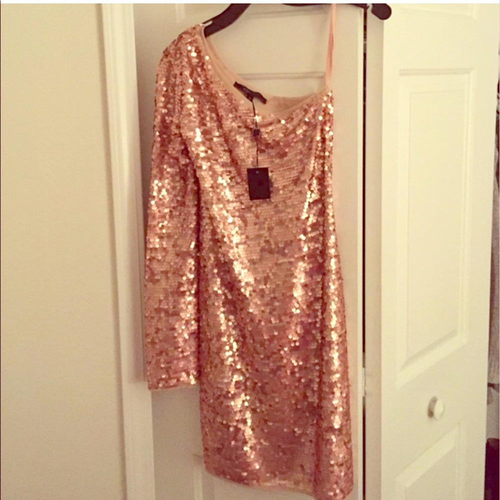 Authentic Rose Gold Sequin BCBG MaxAria Dress