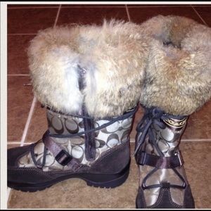Authentic Coach Sahara Winter Boots w/fur trim
