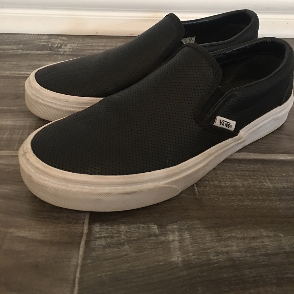Black leather vans