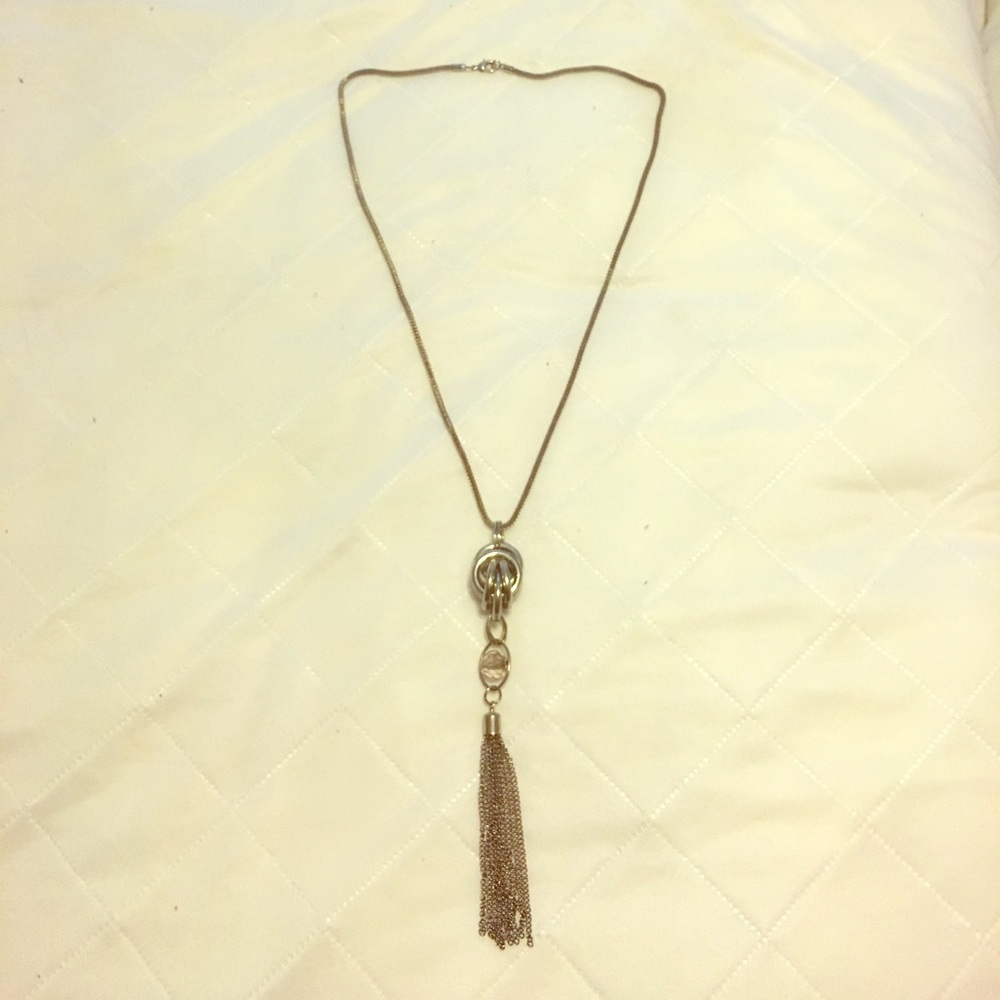 Silver tassel necklace