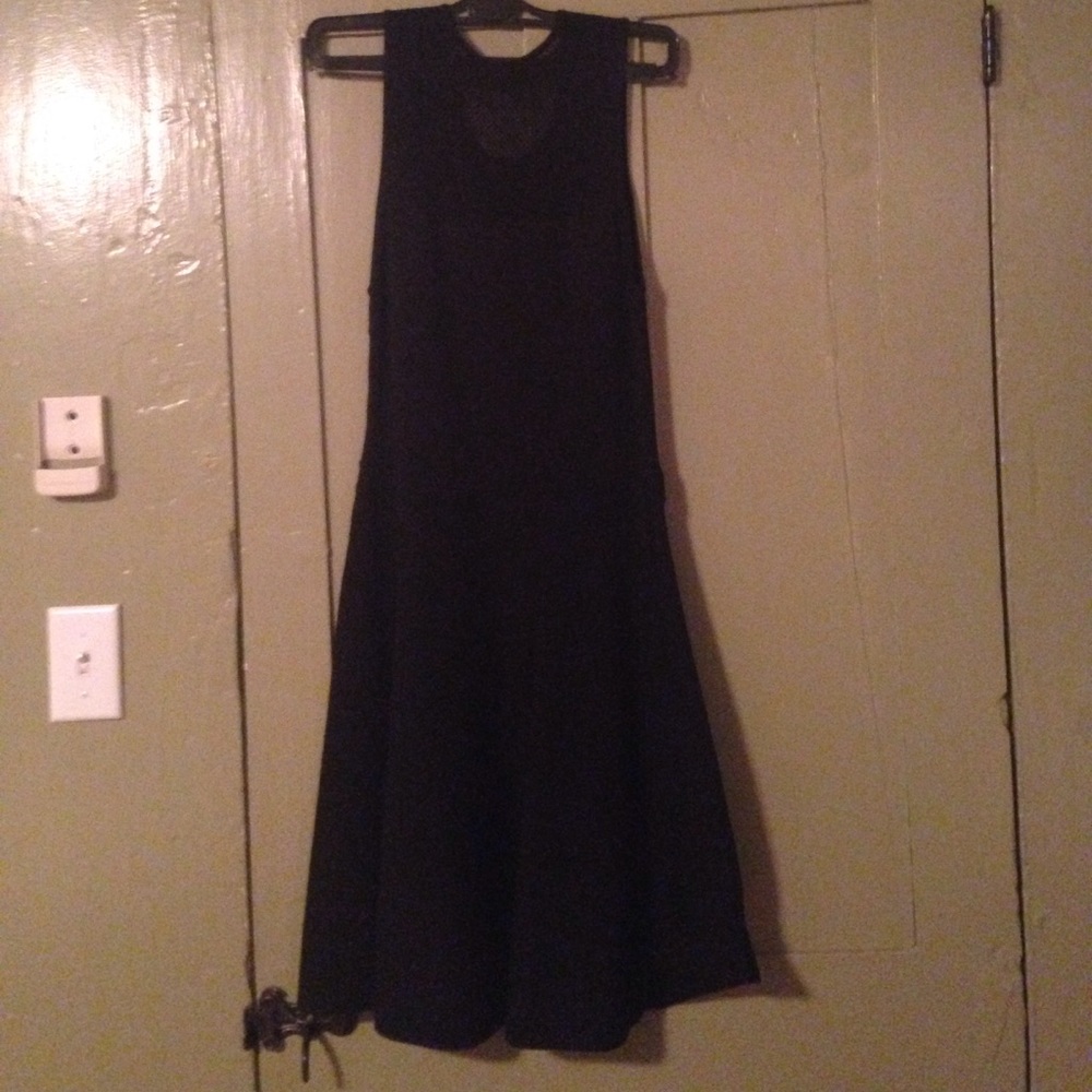 Ann Taylor black fit and flare sleeveless dress
