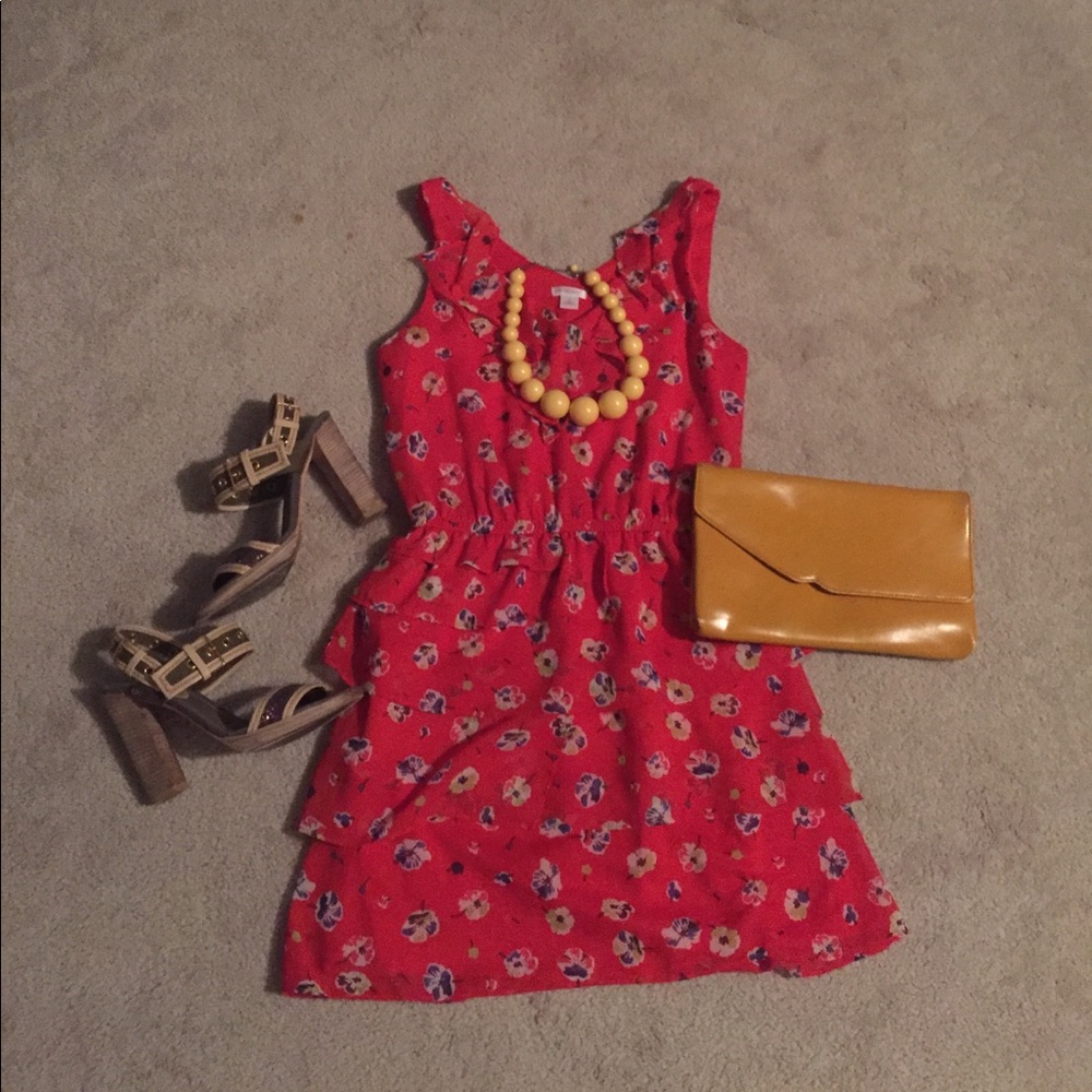 Xhilaration floral print tiered dress