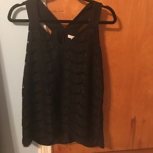 Black Ny&co sleeveless Lacey top