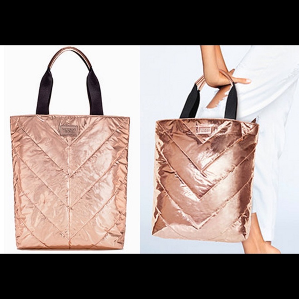 Victoria's Secret Rose Gold Tote AND FREE GIFT