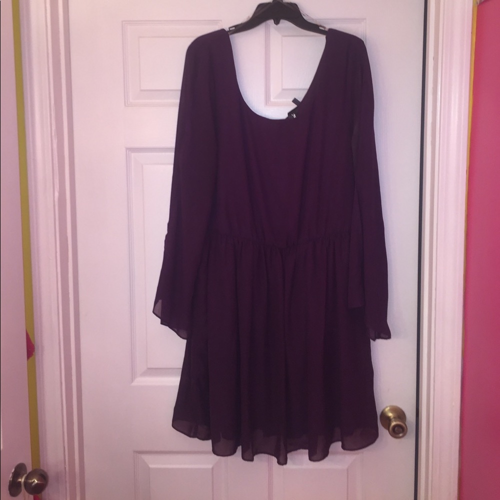 Deep purple, long sleeve dress