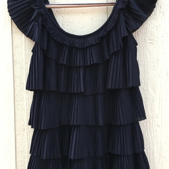 White House Black Market Black Ruffle Dress - Picture 2 of 3