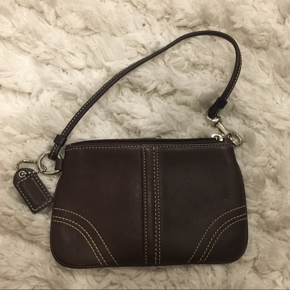 Brown coach wristlet
