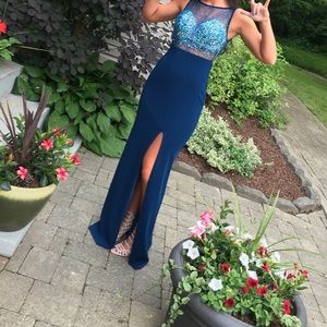 Blue prom dress -only worn once