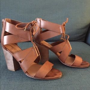 Brown strapped heels