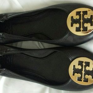 Authentic Tory Burch Reva Black Leather 9M