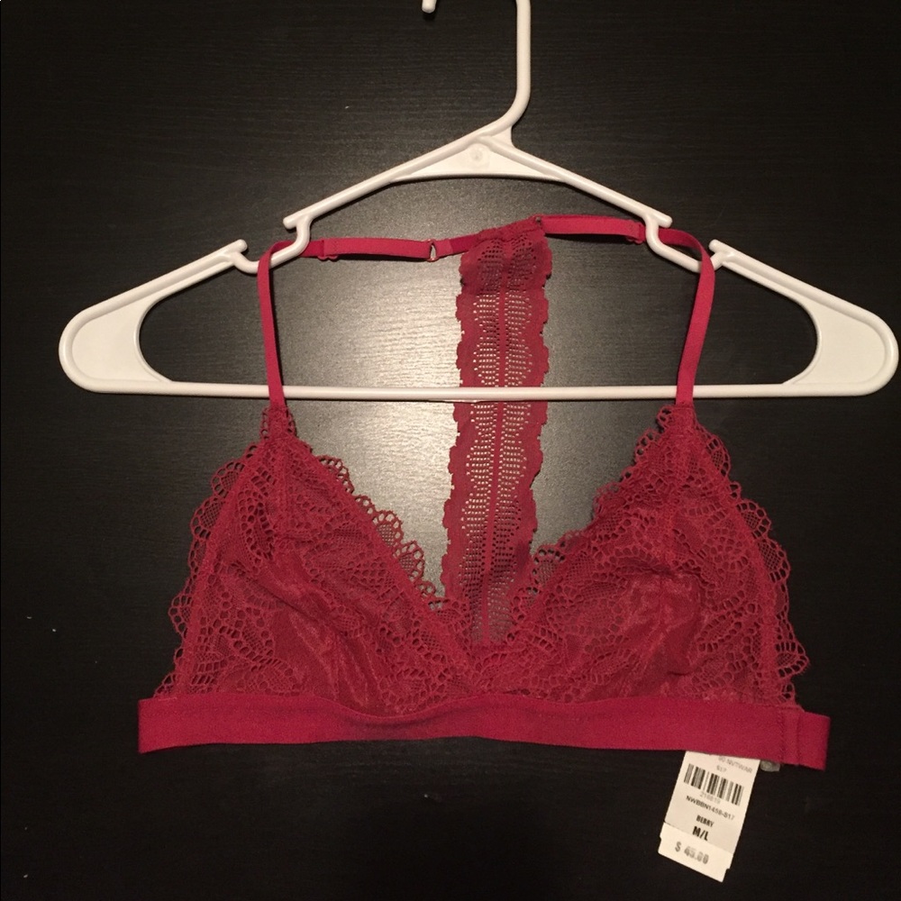Raspberry lacy bralette