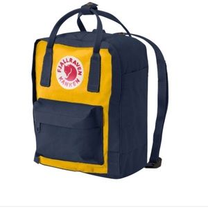 Fjallraven blue and yellow Kanken backpack