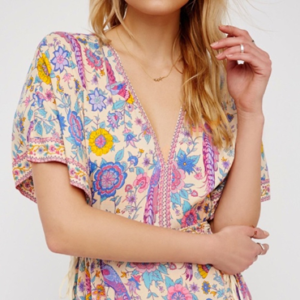 🎉HP🎉 Lovebird Half Moon Gown Maxi DRESS Floral