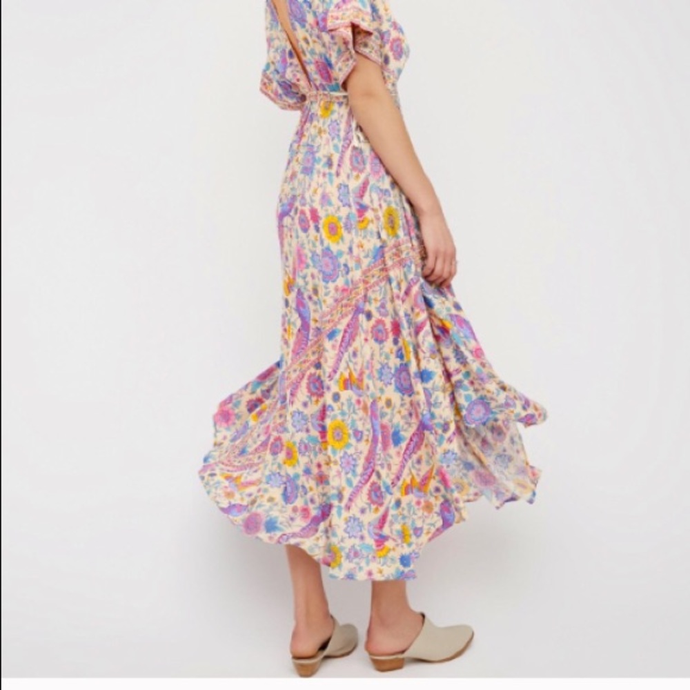 🎉HP🎉 Lovebird Half Moon Gown Maxi DRESS Floral - Picture 3 of 7