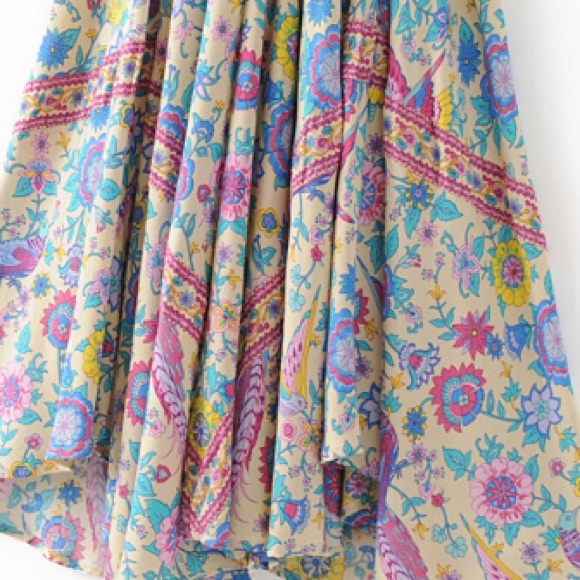 🎉HP🎉 Lovebird Half Moon Gown Maxi DRESS Floral - Picture 6 of 7