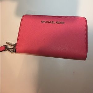 Pink MK Smartphone Wristlet