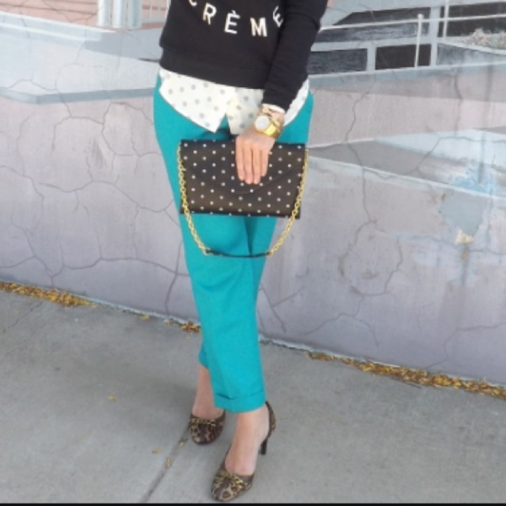 J. Crew cafe Capri cotton light blue 00