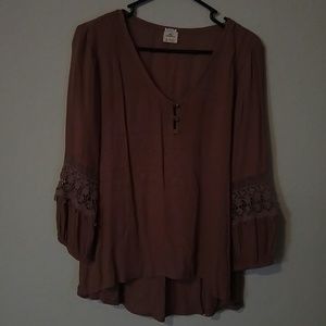 ONEILL PHEASANT BLOUSE WITH LACE SIZE SMALL
