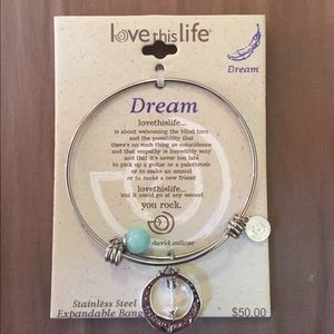Dream stainless steel expandable bangle bracelet