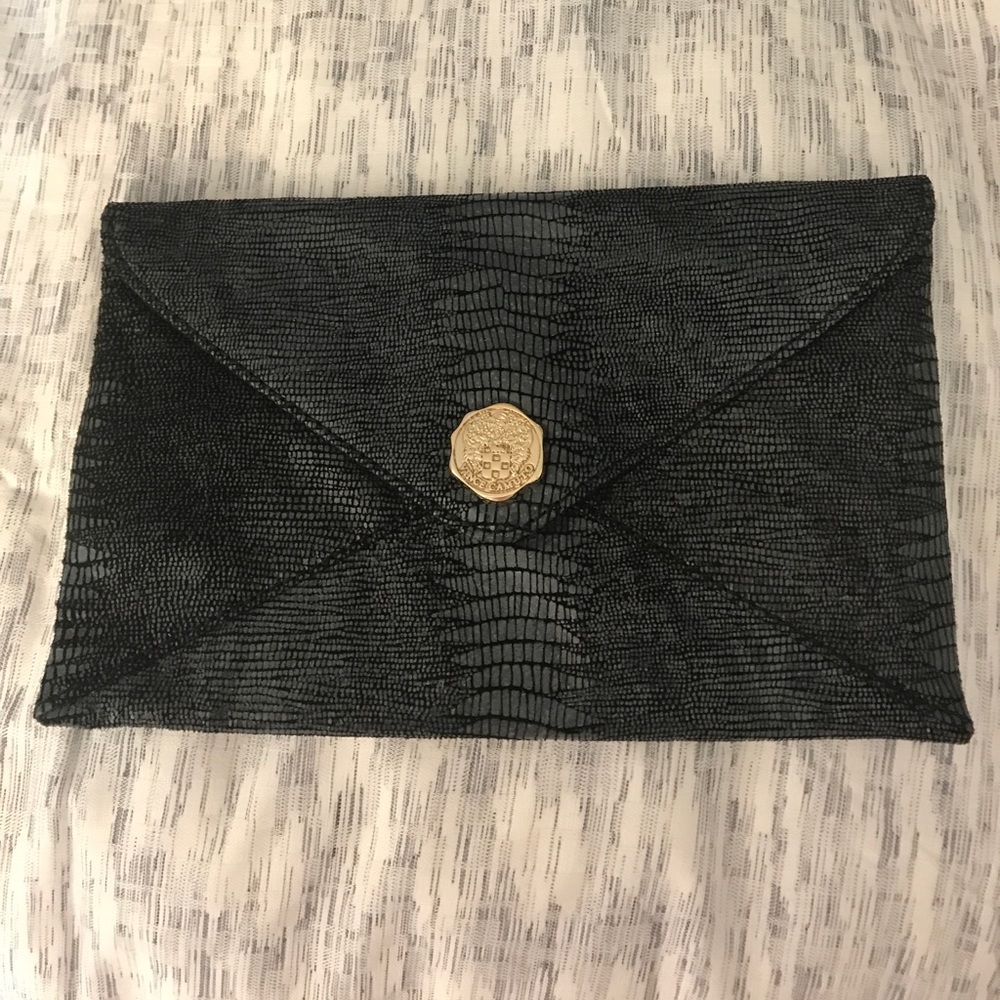 Vince Camuto navy blue skin clutch