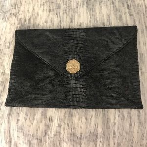 Vince Camuto navy blue skin clutch
