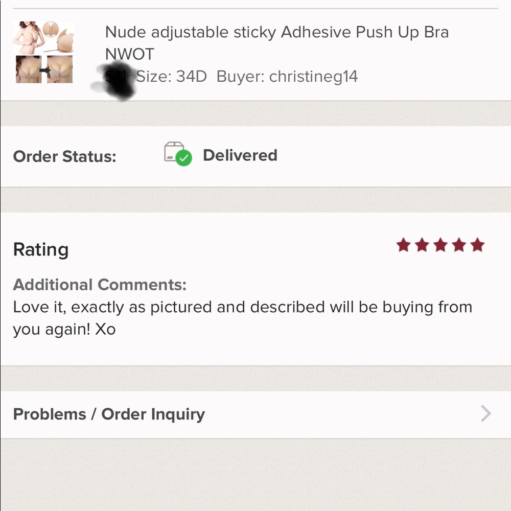 Nude adjustable sticky Adhesive Push Up Bra NWOT - Picture 6 of 8
