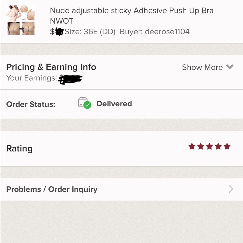Nude adjustable sticky Adhesive Push Up Bra NWOT - Picture 7 of 8