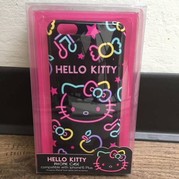 ⚡️Electric Neon 🌈Hello Kitty iPhone 6 PLUS case - Picture 1 of 3