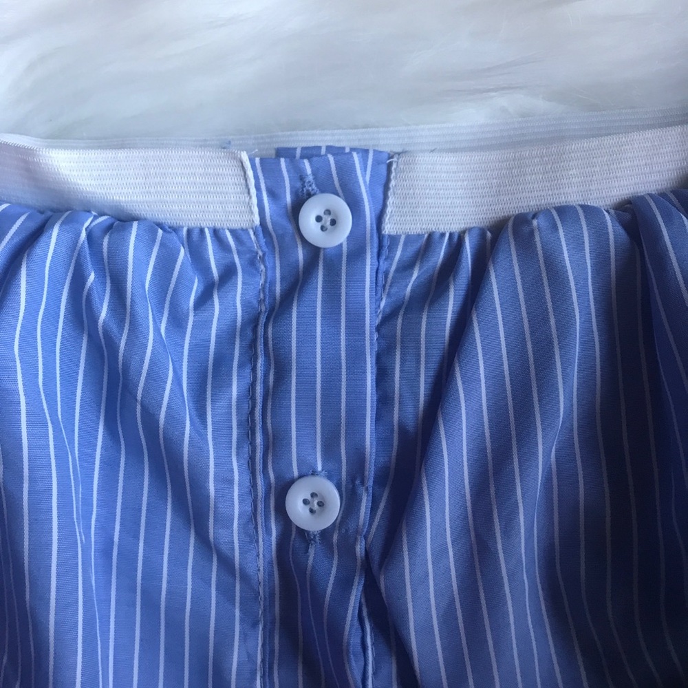 🦋 BLUE & WHITE STRIPED OFF THE SHOULDER TOP - Picture 7 of 8