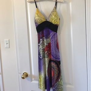 Gorgeous luxury brand tropical print summer dress