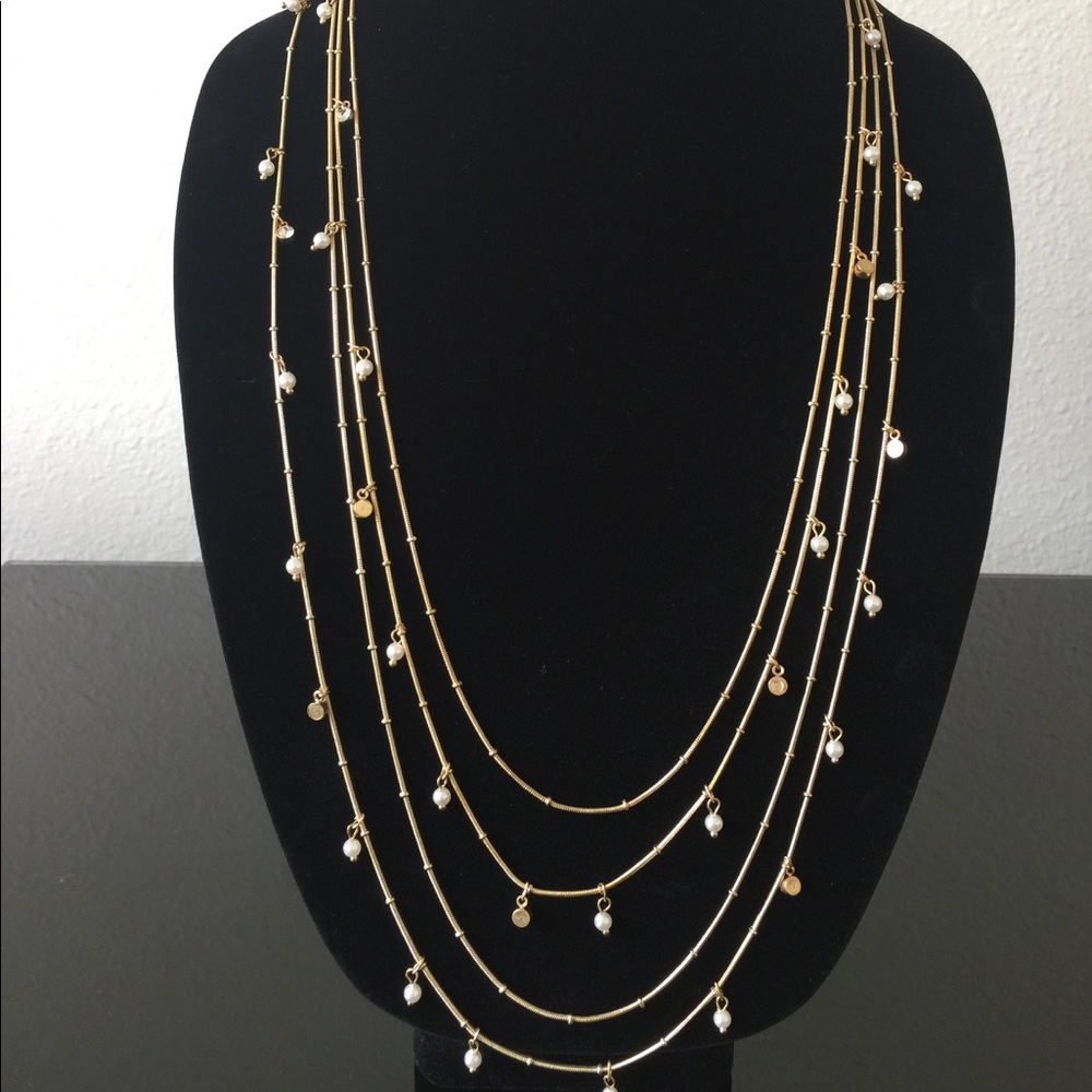 Cute gold tone layered necklace