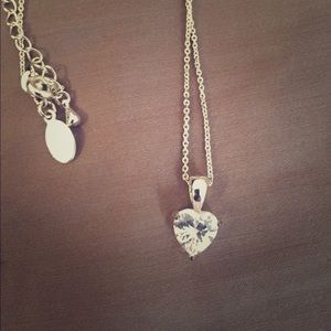 Express heart shaped silver necklace
