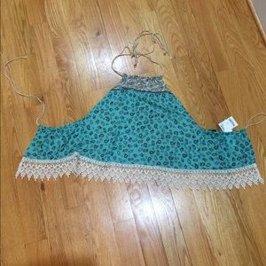 Adorable handkerchief top. Ties at neck & back new